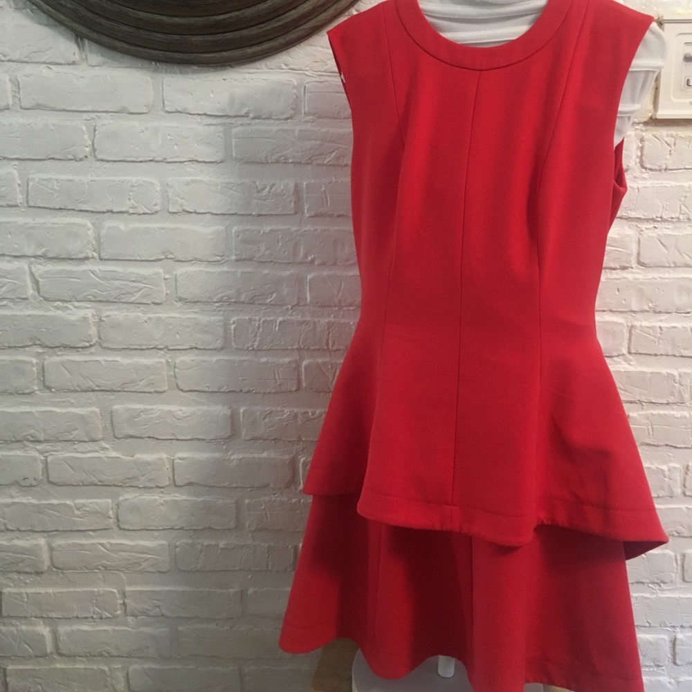 BCBG MAXAZRIA red peplum dress